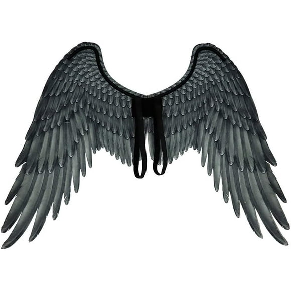 Ailes d'Ange Adorables Ailes de Fée Costume Halloween Fête Carnaval Cosplay Ailes pour Adultes Hommes Femmes Enfants, Accessoires de Décoration d'Halloween Noir