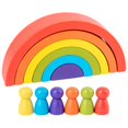 thumbnail image 1 of Juguetes De Bloques De Arcoíris Apilables De Madera Para Niños, Juguetes Educativos Diy Montessori Creativos, Bloques De Equilibrio De Construcción, Juguetes De Matemáticas Para Niños Pequeños sonducket FN002365-00, 1 of 6