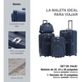 thumbnail image 2 of Set Viaje 3 Maletas 20, 24, 28 In Tela Expandibles Y Neceser azul Grande, 2 of 8