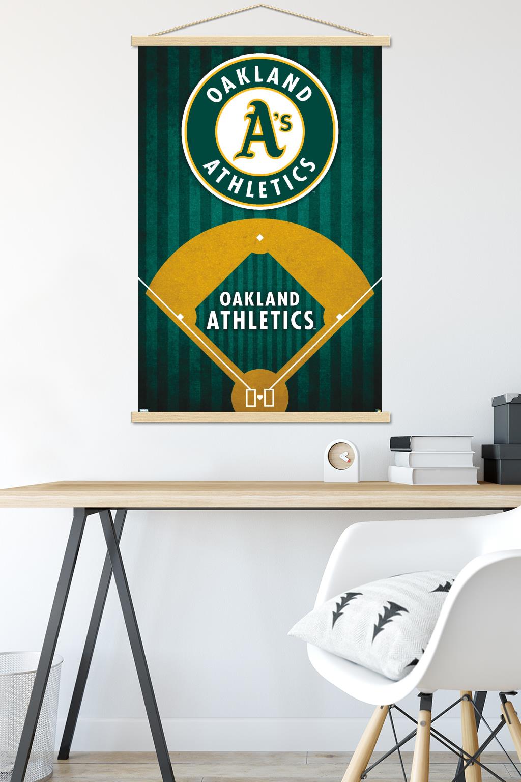 MLB Oakland Athletics - Logo 20 Wall Poster with Wooden Magnetic Frame, 22.375" x 34"