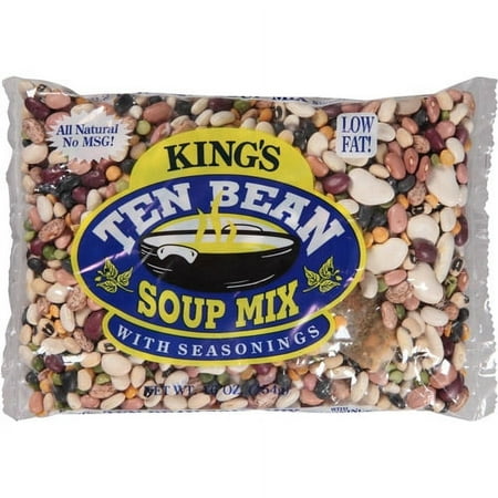 King's Ten Bean Soup Mix with Seasonings, 16 oz, (Pack of 12)