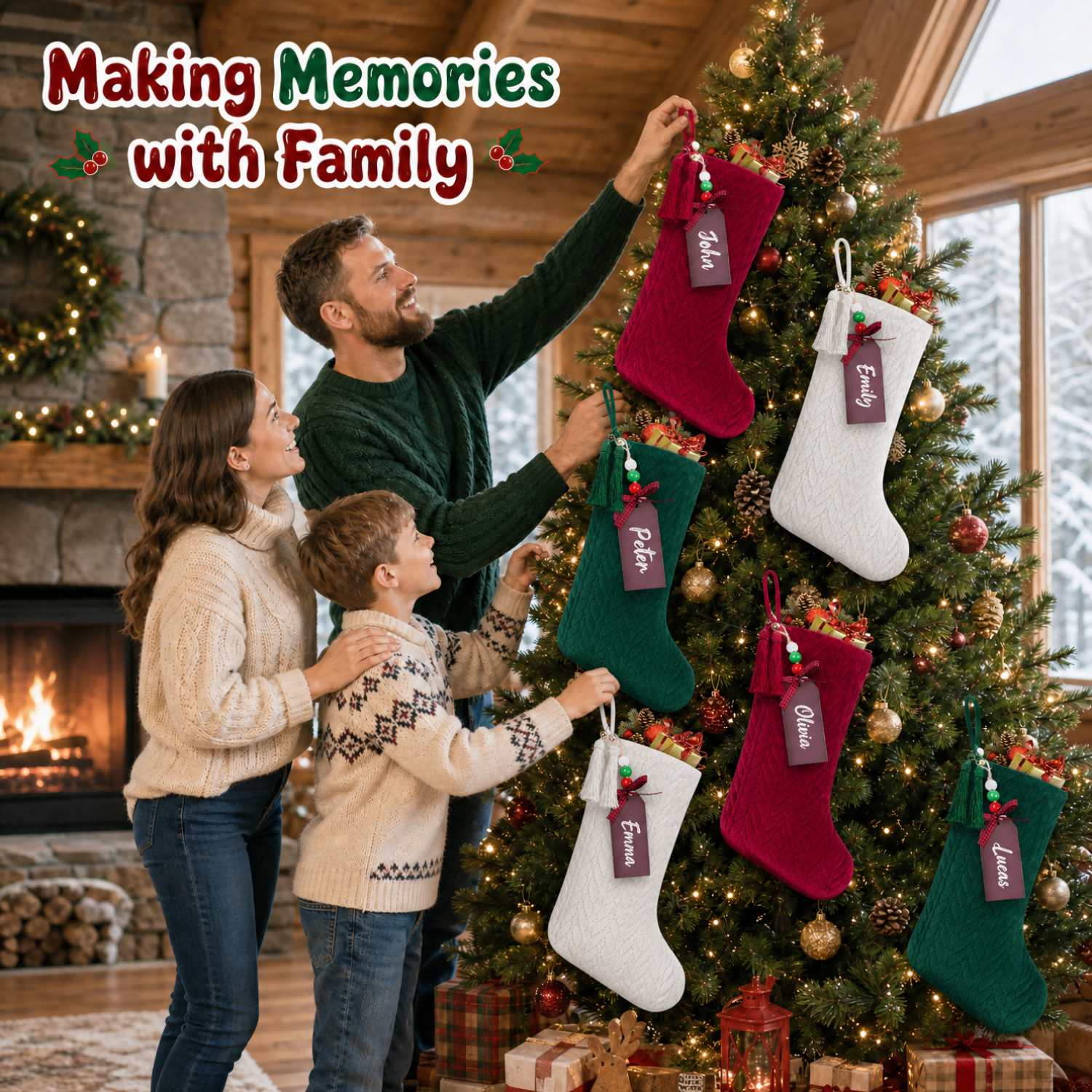 Yexmas 6-Pack 20-Inch Personalized Velvet Christmas Stockings photo 2