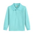 thumbnail image 2 of YOUYEDIAN Back to School Kids Polo Shirts Long Sleeve Warm Comfy Lapel Collar Versatile School Uniform Spring Fall Solid Color Casual Sport Cotton Top, 2 of 4