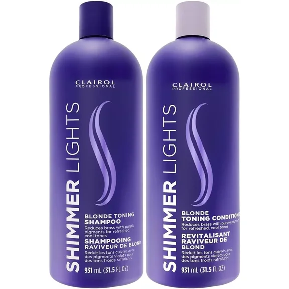 Clairol Professional Shimmer Lights Purple Shampoo & Conditioner 31.5oz Duo