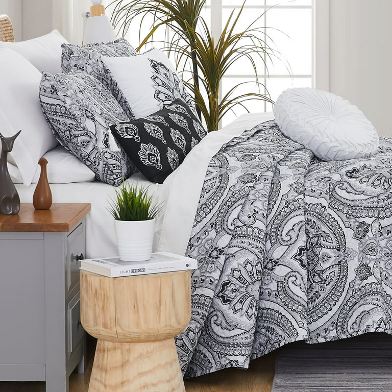 108 in. Light Gray Paisley Cotton Wide Backing Quilt Fabric - shipping  included*