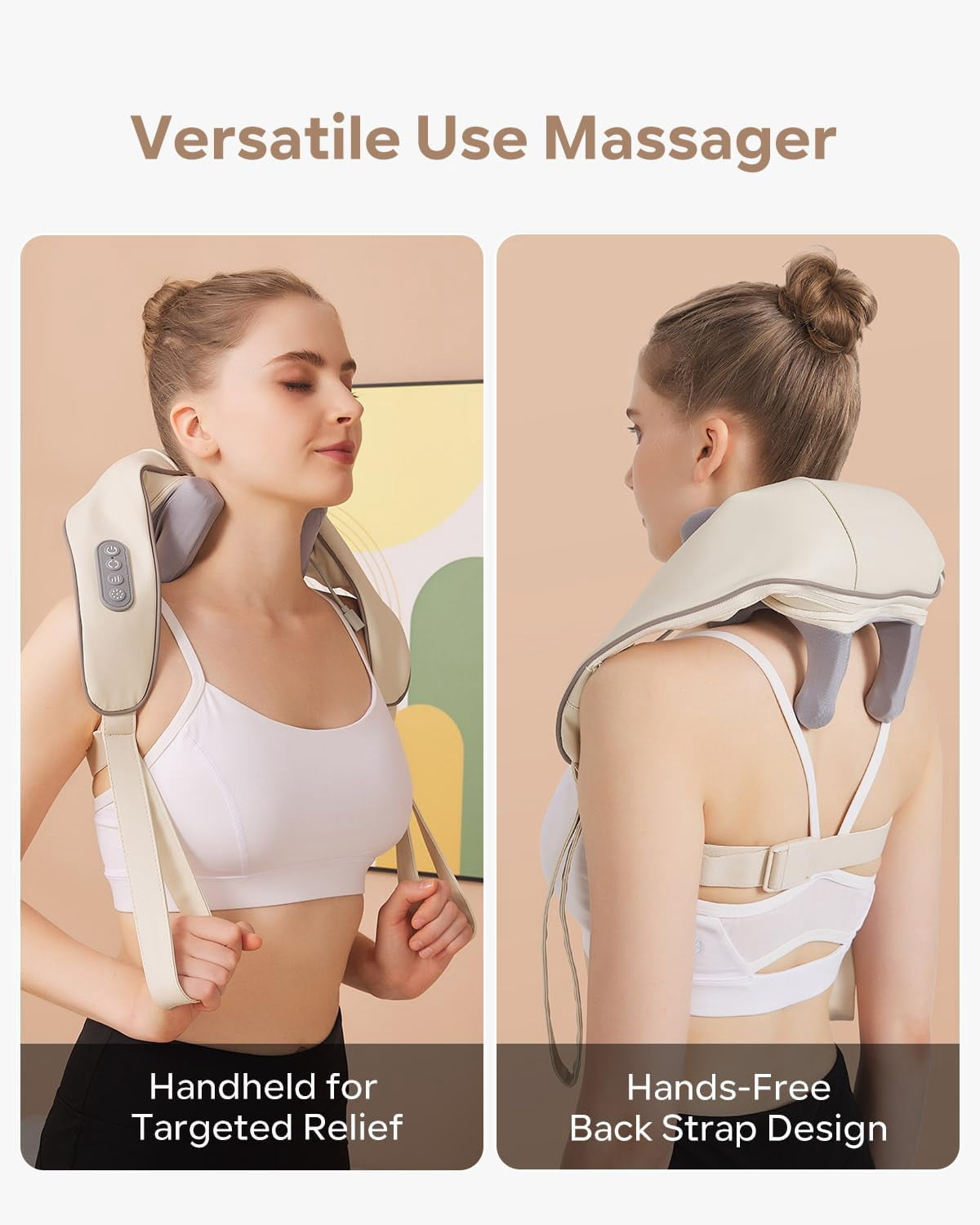 SAVIOR Neck Shoulder Back Massager with Heat, 2-in-1 Shiatsu Massagers for Deep Tissue Pain Relief, 4D Kneading Massager Gifts for Women Men Mom Dad
