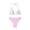 Light pink, variant on Women's Sexy Checkered Floral Two-Piece Bikini, V-Neck & Hollowed-Out Design Swimsuit for Beach & Pool Party,Light pink,S