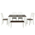 thumbnail image 2 of Hassch 6 Piece Dining Table Set With Bench, Table Set With Waterproof Coat, Ivory And Cherry, 2 of 9