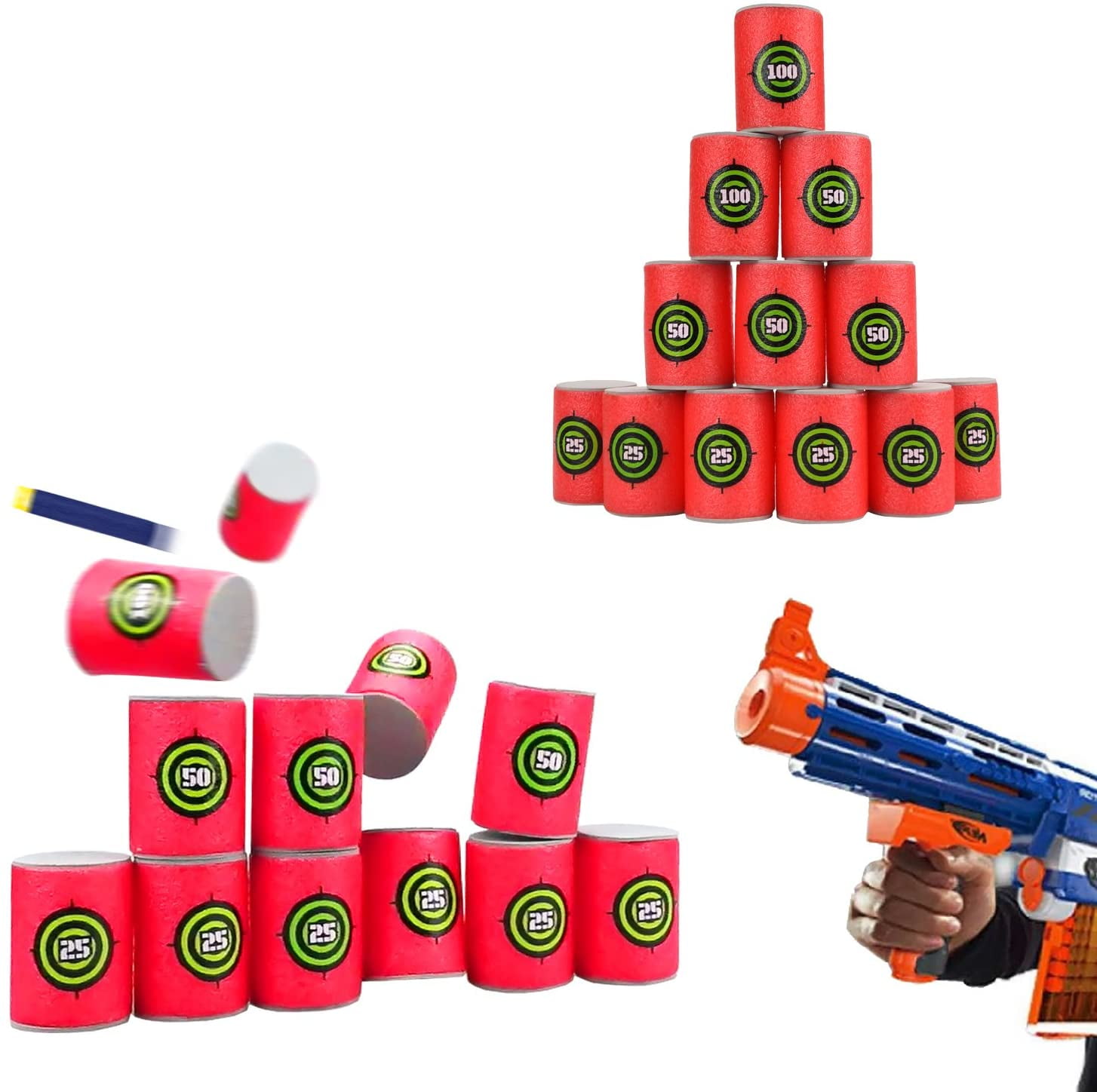 Gold Toy EVA Soft Bullet Target for NERF N-Strike Blasters Pack of 12pcs -  Walmart.com