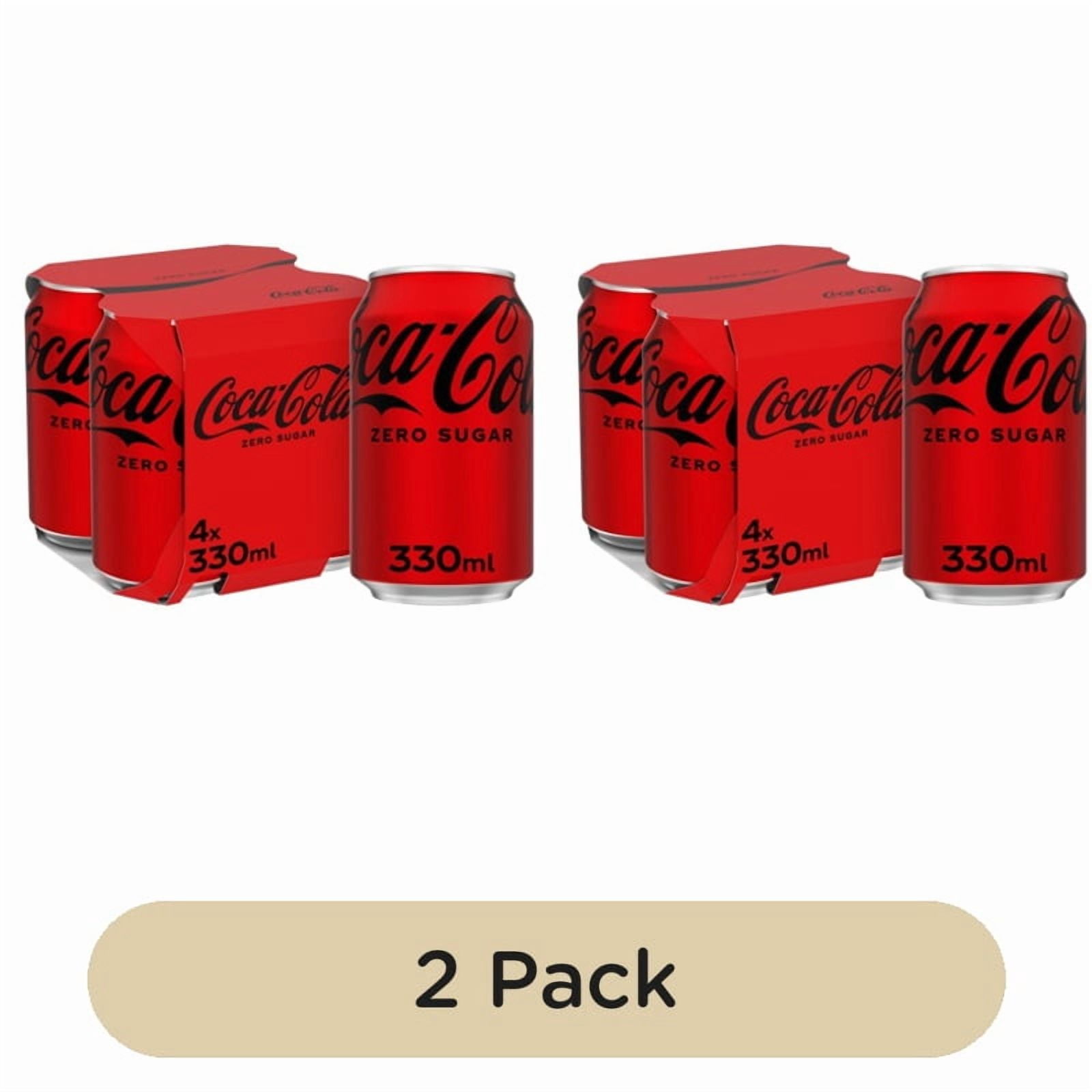 Coca-Cola Zero Sugar 4 x 330ml, British Import (Pack of 2)