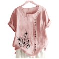 thumbnail image 5 of IROINNID Women's Summer Casual Basic Round Neck Short Sleeve Novelty Printing Loose Shirt Tops Spring Saving, 5 of 5