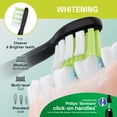 thumbnail image 7 of Brushmo Whitening Replacement Toothbrush Heads Compatible with Philips Sonicare Click-on Handles, Medium-Firm Diamond-Shaped DuPont Bristles, BM668BK, 8-Pack, Black, 7 of 7