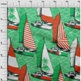 thumbnail image 3 of oneOone Georgette Viscose Green Fabric Nautical Dress Material Fabric Print Fabric By The Yard 42 Inch Wide, 3 of 6