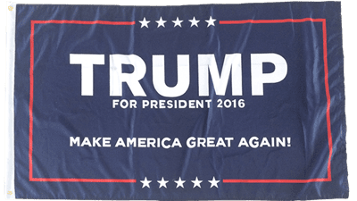 White Trump 3x5 Foot Flag 2016 Make America Great Again Donald for President USA 