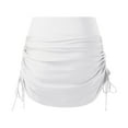 thumbnail image 7 of Kopltyrfg Swim Skirts for Women Tankini Bottoms Drawstring High Waisted Shorts Tummy Control Ruched Swimsuits Swimdress White S, 7 of 7