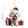 thumbnail image 3 of 2025 Christmas Dachshund Dog Tree Ornaments Cute 2D Acrylic Hanging Pendants Funny Sausage Dog Animal Decor for Holiday Party Home Decor Car Interior Wall Gifts Winter Decorations, 3 of 4
