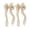 Beige, variant on 2 Pcs Large Christmas Wreath Bows Decor, Burlap Holiday Door Hanging Ornament, Rustic Outdoor Party Accent for Tree Topper, Garland, Mantel, Home Seasonal