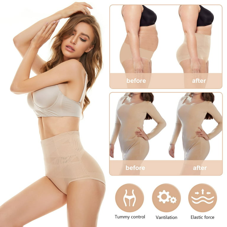 Double Tummy Control Panty Waist Trainer Body Shaper,High Waisted Shapewear  for Women,1 PC Nude,L 