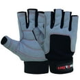 thumbnail image 3 of True Sailors Sailing Gloves with 3/4 Finger and Grip for Men and Women, Great for Kayaking, Workouts and More Grey/Black, 3 of 5
