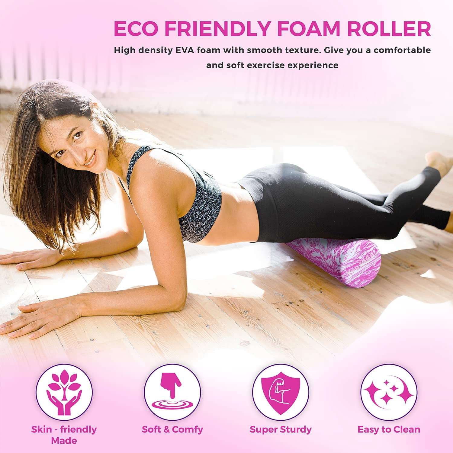 Yes4All 18inch Exercise Foam Roller EVA Unicorn Marbled