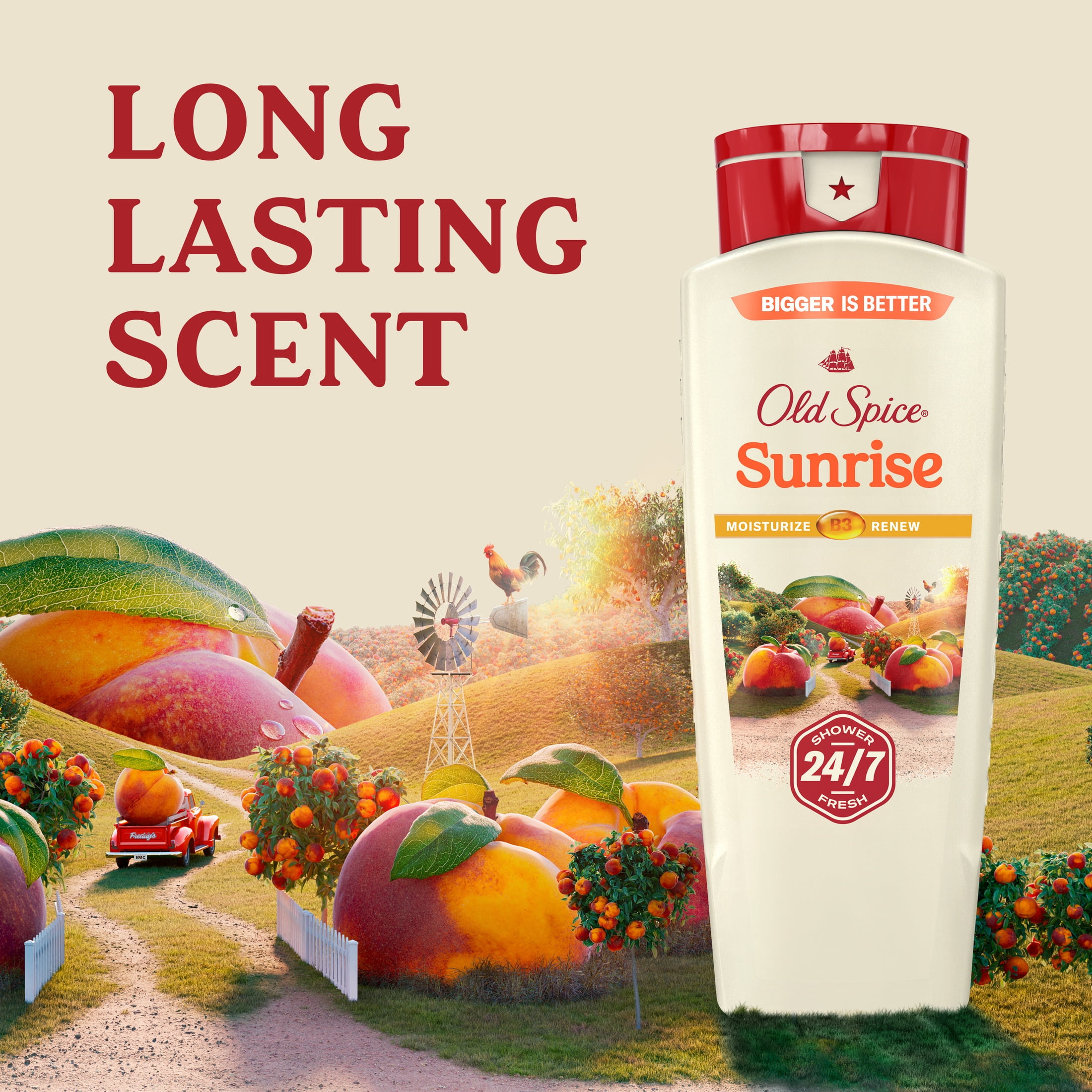 Old Spice Men's Body Wash for Men, Sunrise Scent, 24/7 Shower Fresh, 18 oz