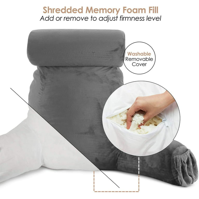 Back Support Systems The Angle Memory Foam Bed Wedge Leg Pillow | Helps  Alleviate Back Pain | Environmentally Sustainable (Sherpa, Extra Wide)