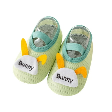 

Yinguo Spring And Summer Children Toddler Shoes Boys And Girls Flat Bottom Lightweight Mesh Breathable Comfortable Slip On Cartoon Rabbit Shape Green XL