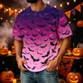 thumbnail image 4 of Fabrcox S-4XL Halloween Mens Shirt Funny Pumpkin Spider Web Mens Short Sleeve Shirts Outdoor Fall Corduroy Mens T Shirts Graphic Purple M, 4 of 7