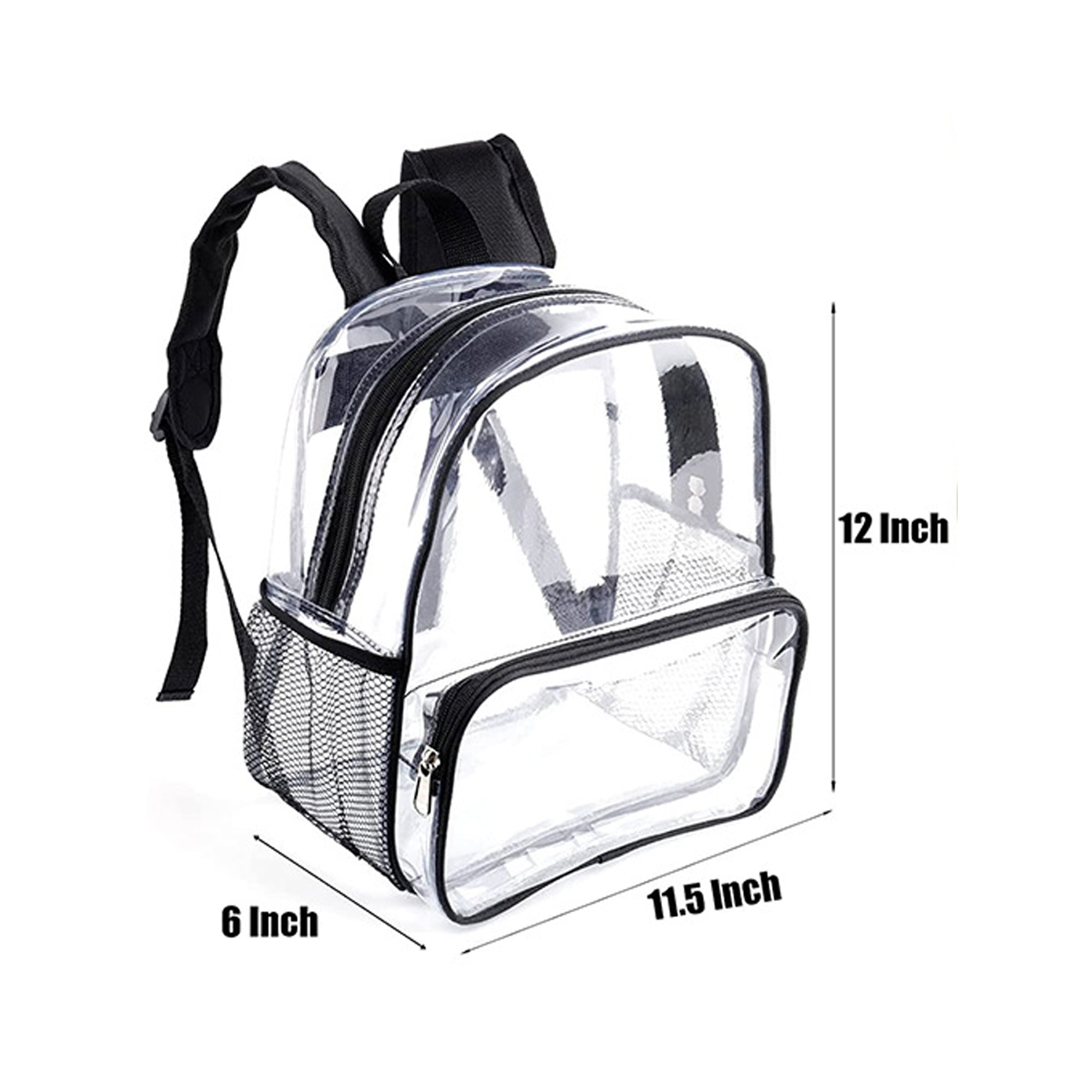 Fomaris Mini Clear Backpack 12x12x6 Stadium Approved Clear Backpacks Small  Plastic Backpack Bag for Sports Concert Outdoor Event (Black)