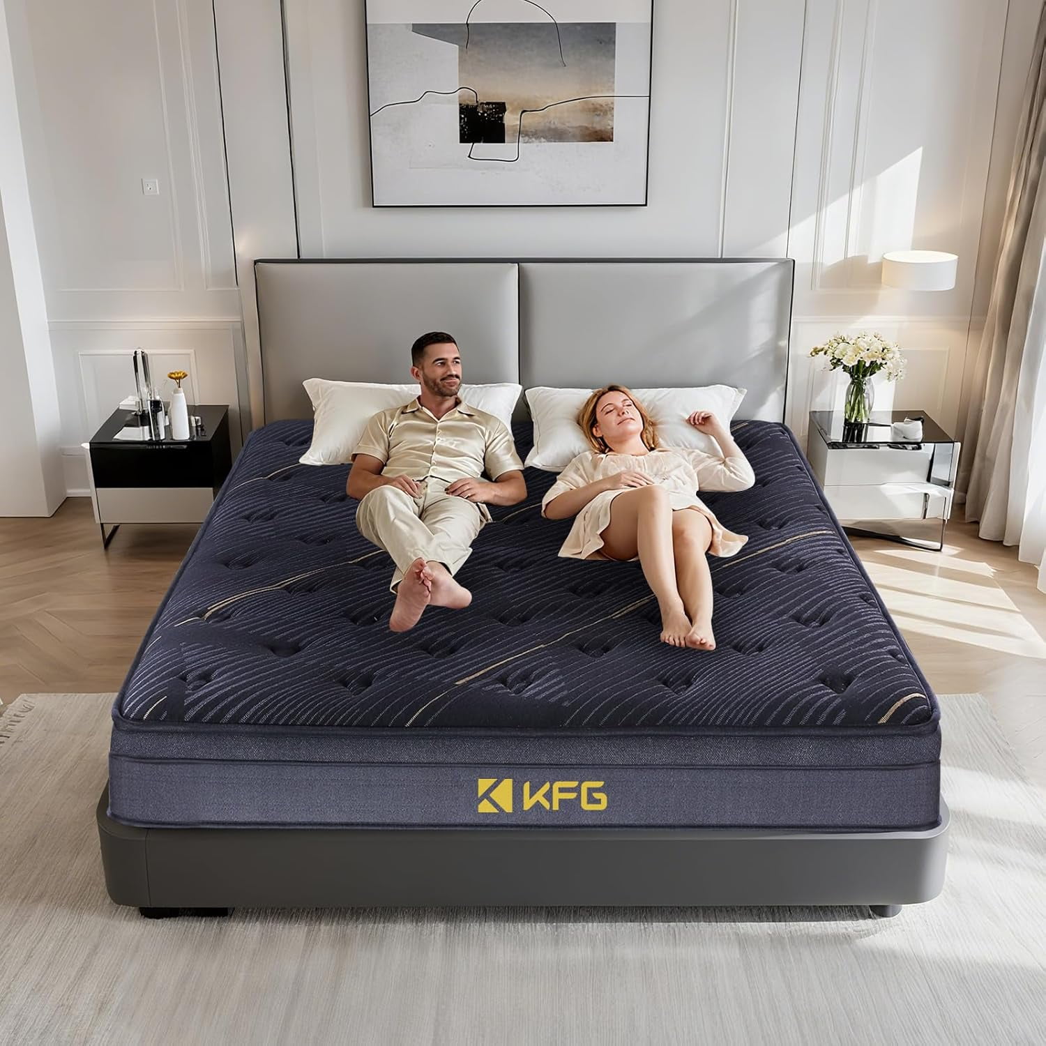 OMOGS Twin Size Mattress 10 Inch, with Memory Foam & Individually Wrapped Pocket Coils for Support, Medium Comfort, Breathable & Durable, for Comfortable Sleep & Pressure Relief, Fiberglass-Free