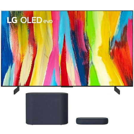 LG OLED65C2PUA 65 inch HDR 4K Smart OLED Television 2022 Bundle with LG Eclair QP5 3.1.2ch Dolby Atmos Compact Sound Bar Black