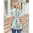 thumbnail image 5 of Zeagoo Summer Tops to Hide Belly for Women Short Sleeve Pleated Tshirts Casual Floral Tshirt Boho Shirts V-Neck Loose Basic Tee Button Comfy Shirts, 5 of 7