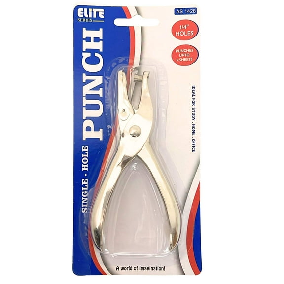 Single Hole Punch 5 Sheet Capacity 1/4" Hole: 1CT