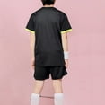 thumbnail image 3 of Cethrio Girls Outfit Sets, Football Quick-dry Summer T-shirts and Shorts Sets Black Size 5T, 3 of 3