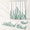 Eucalyptus Green Leaves, variant on 4-Piece Leaves & Geometry Bathroom Linen Accessory Set with Shower Curtain and Rugs