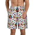 thumbnail image 2 of Uemuo Mexican Bright Style Pattern Men's Swim Trunks Hawaiian Beach Bathing Suit Swimsuits Beach Quick-Dry Shorts with Pockets-Small, 2 of 9