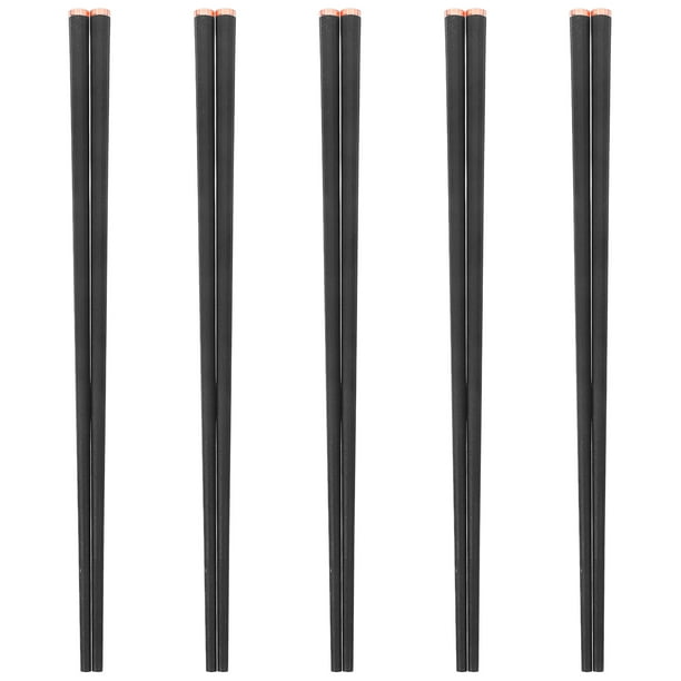 5 pares de palillos chinos reutilizables de fibra de vidrio, palillos de metal para comida, vajilla para el hogar.