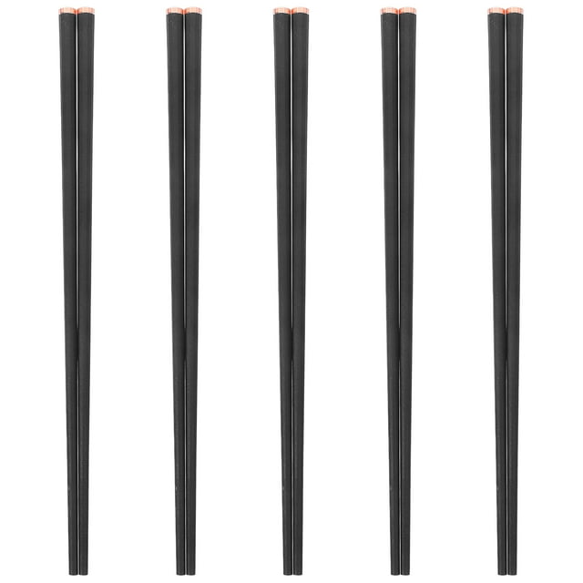 5 pares de palillos chinos reutilizables de fibra de vidrio, palillos chinos para alimentos, vajilla de Metal para el hogar