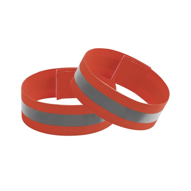 Soidarity 2 bandas reflectantes, cinturón para el brazo, correa para el brazo, elástica, Reflector de seguridad para caminar de noche, Ropa Deportiva, Zapatos Naranja Rojo/4CM