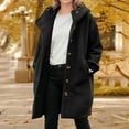 thumbnail image 2 of Cozyvia Winter Coats for Women 2026, Long Hooded Wool Coat Single Breasted Hooded Jacket Women Trench Coat Multicolor Casual Oversized Winter Knee Length Wool Pea Coats - Black XXL, 2 of 6