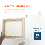 Picture Hang Solutions Anti-Theft Wall Security Kit for Wood Frames 15-lb Capacity 100 Kits per Pack