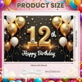 thumbnail image 2 of Golden Glitter 12th Birthday Banner Accent Happy Birthday Display Gold Balloons Star Decor 12th Party Backdrop for 12th Birthday Party Kids Celebration Indoor Decoration, 2 of 6