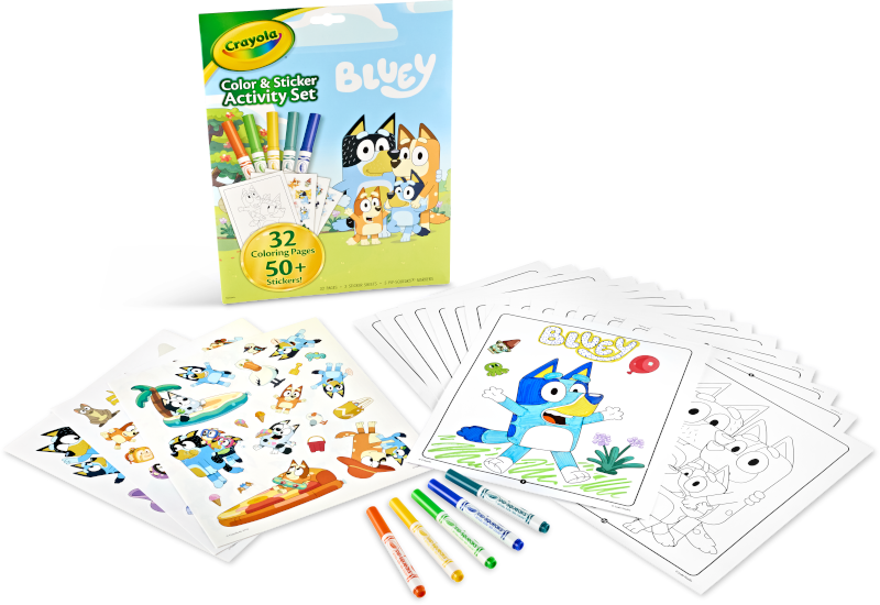 Crayola Bluey Carry Along Color & Sticker Activity Set with