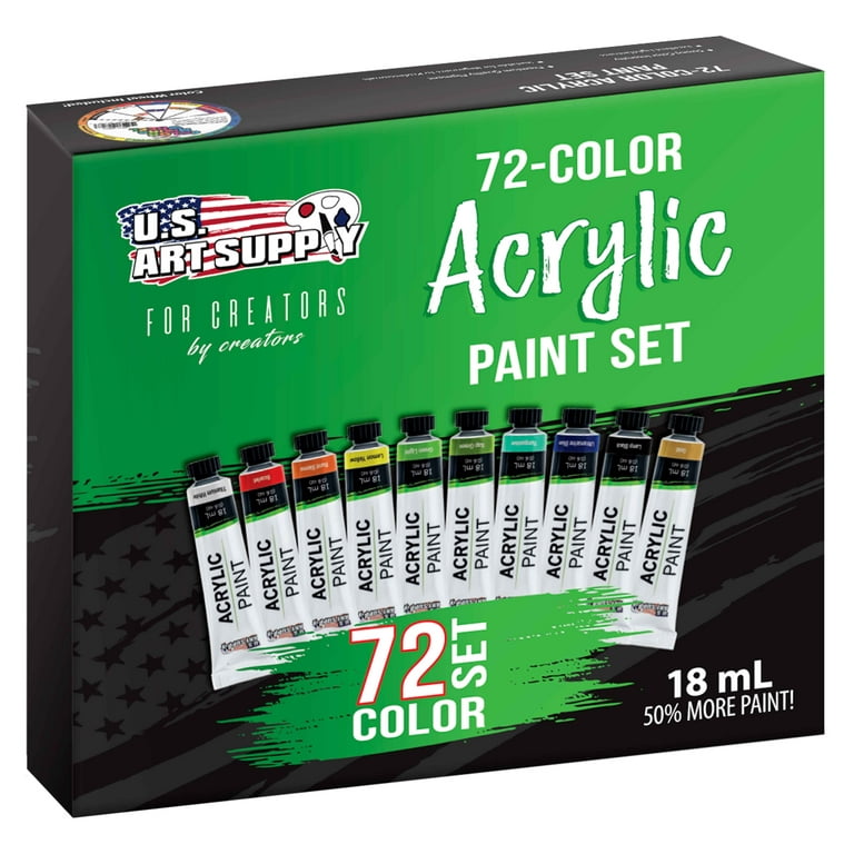 US Art Supply 50 Piece Acrylic Painting Set with Wooden Artist