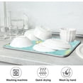 thumbnail image 7 of Tropical Leaf Hawaiian (2) Dish Drying Mat for Kitchen Counter, Ultra Absorbent Reversible Microfiber Dishes Drying Rack Pad Heat-resistant Mats 18x24in, 7 of 7