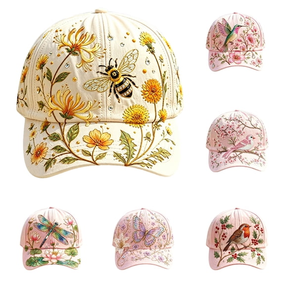 Luckky Limited Edition 2026 Garden Morning Baseball Cap,Botanical Dragonfly Printed Baseball Cap,Lightweight Adjustable Casual Outdoor Sun Hat for Men & Women