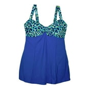 Simply Fit Women's Plus Size Swimdress Swimsuit Knot Front…