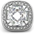 thumbnail image 3 of Silver Tone Synthetic Clear CZ Stone Men Rick Ross Hip Hop Style Ring (7), 3 of 4