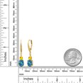 thumbnail image 2 of Gem Stone King 18K Yellow Gold Plated Silver London Blue Topaz and Yellow Sapphire Dangle Earrings for Women with Lab Grown Diamond (5.25 Cttw, Oval 9X7MM), 2 of 3