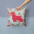 thumbnail image 2 of Cocker Spaniel Shabby Chic Blue Roses BB1075 Fabric Decorative Pillow, 2 of 4